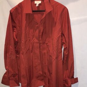 Chico’s Rust Orange Button Down Shirt | Size 3